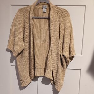 Chico's Tan Knit Open-Front Poncho